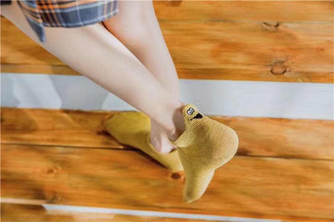 休日限定セール*表情 刺繍 10色 靴下 くるぶし ソックス 10足セット