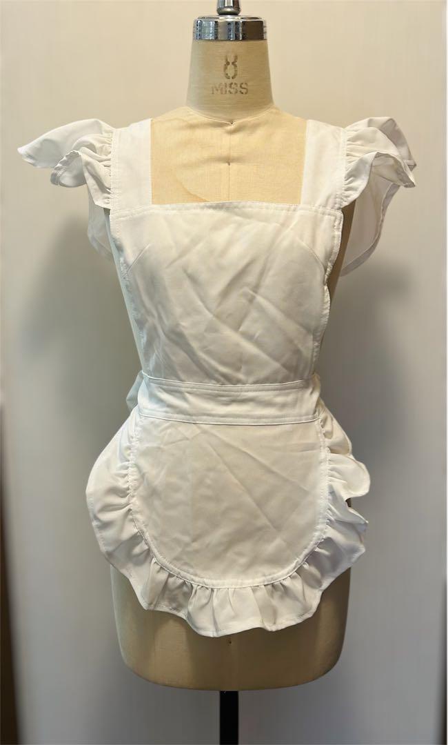 【未着用】パニエ付き黒白ショート丈メイド服豪華4点セット Mサイズ