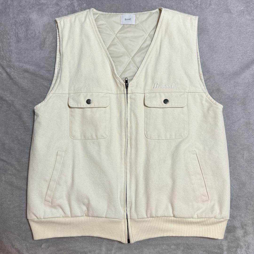 BLESS U quilting duck vest アイボリー　L