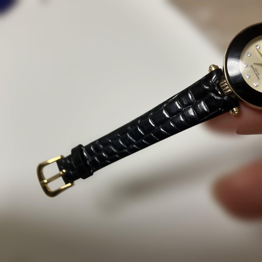 CAレディース 黒レザー 時計