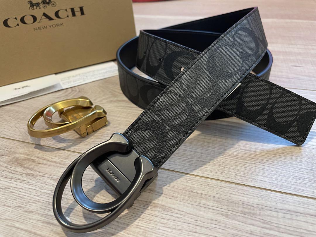 新品コーチCOACH シグネチャーフリーサイズリバーシブルベルトギフト箱付き 限定価格coachシグネチャーフリーサイズリバーシブル/ベルト