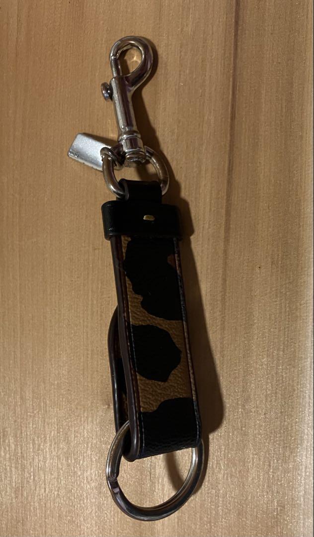 未使用　COACH　コーチ　キーリング　キーホルダー　レザー　ブラック 未使用】COACH コーチ レザー キーリング キーホルダー ブラック