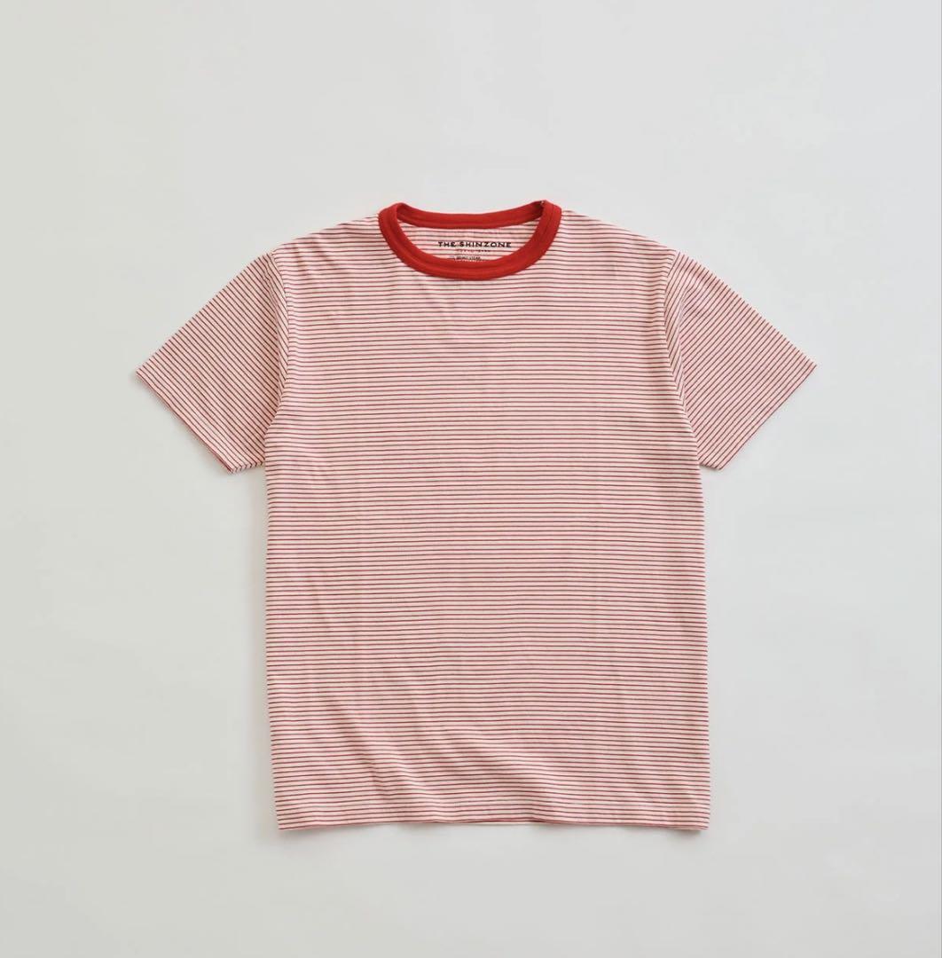 新品[THE SHINZONE] PACK TEE 赤ボーダーのみトップス