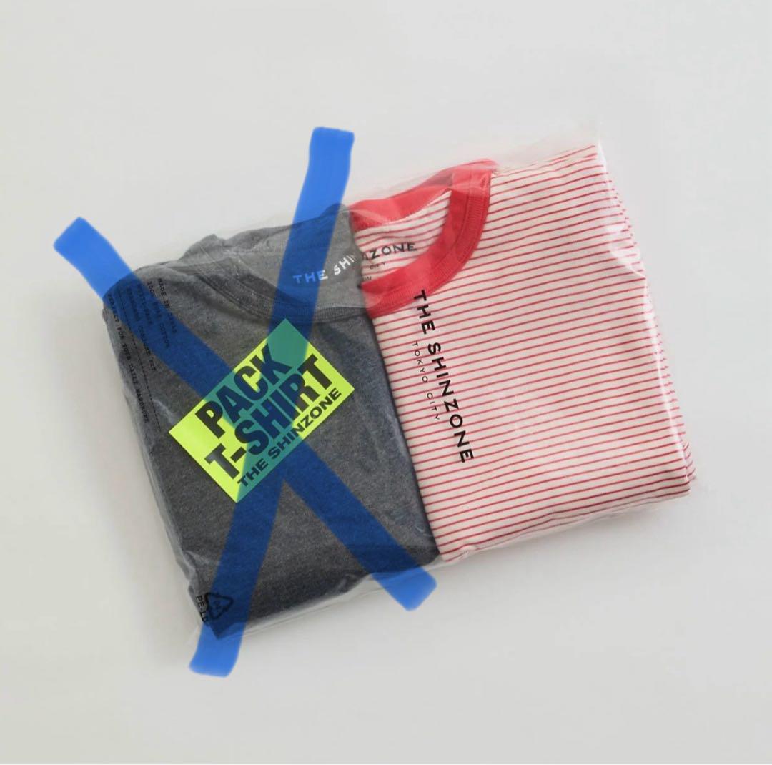 新品[THE SHINZONE] PACK TEE 赤ボーダーのみ