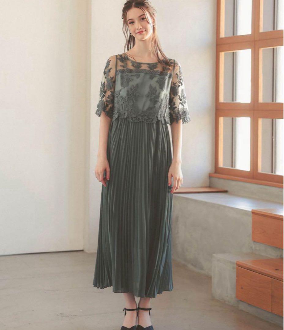 6☆新品☆ドリードールフラワー刺繍レース切り替えプリーツ
