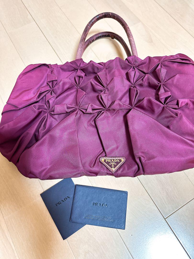 PRADA バーガンディ ハンドバッグ