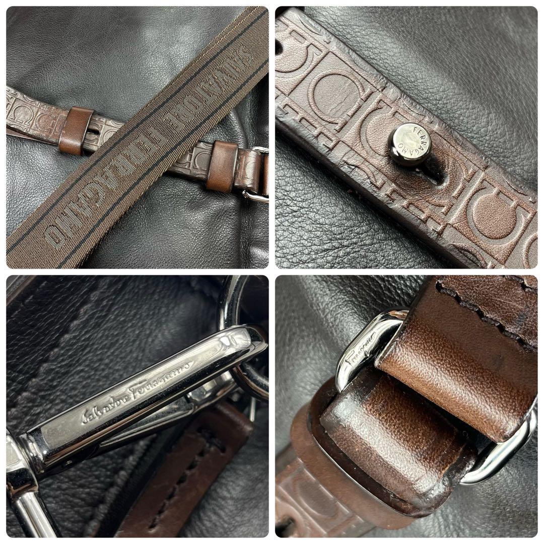 希少 フェラガモ トートバッグ 2way ガンチーニ ショルダー A4収納