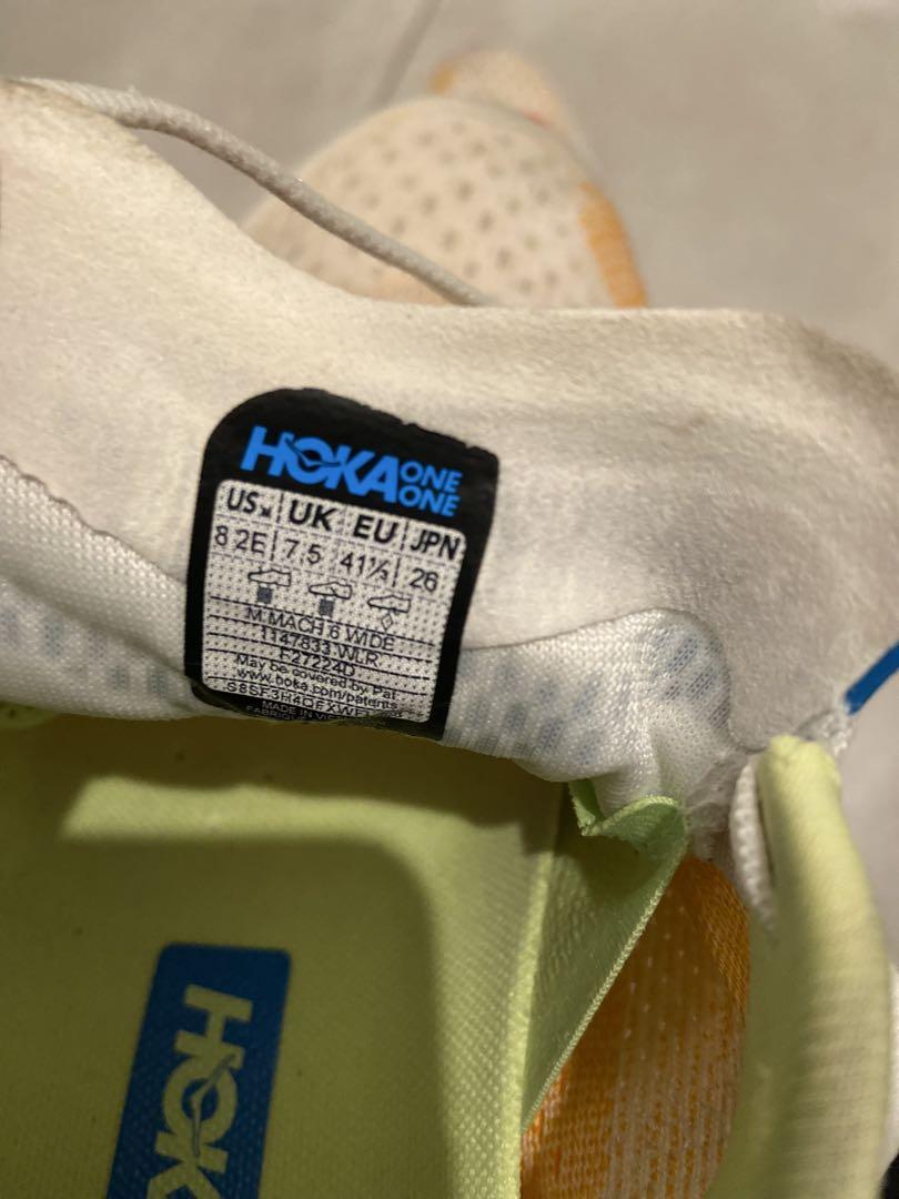 HOKA マッハ6 ランニングシューズ ホワイト/オレンジ/イエロー