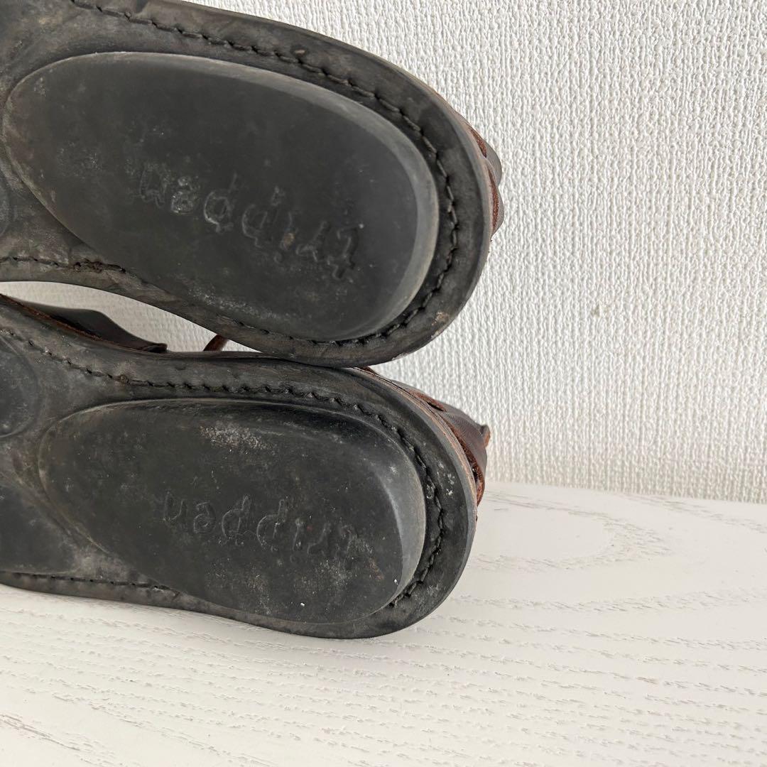 美品☆Trippenトリッペン フラットシューズ アンクルベルト ブラウン