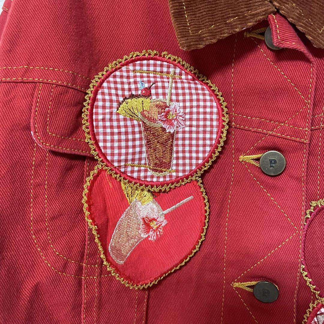 BABY PINK HOUSE パッチワークワッペンデニムジャケット　L