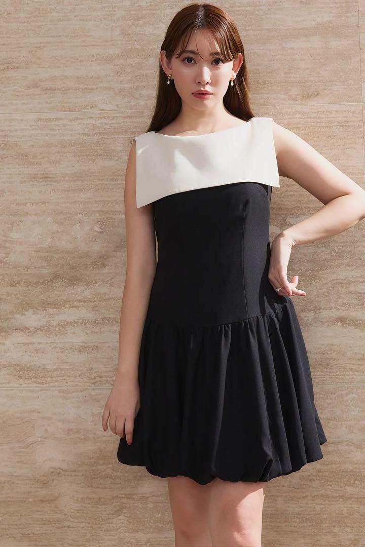 ワンピース herlipto Two-Tone Balloon Mini Dress