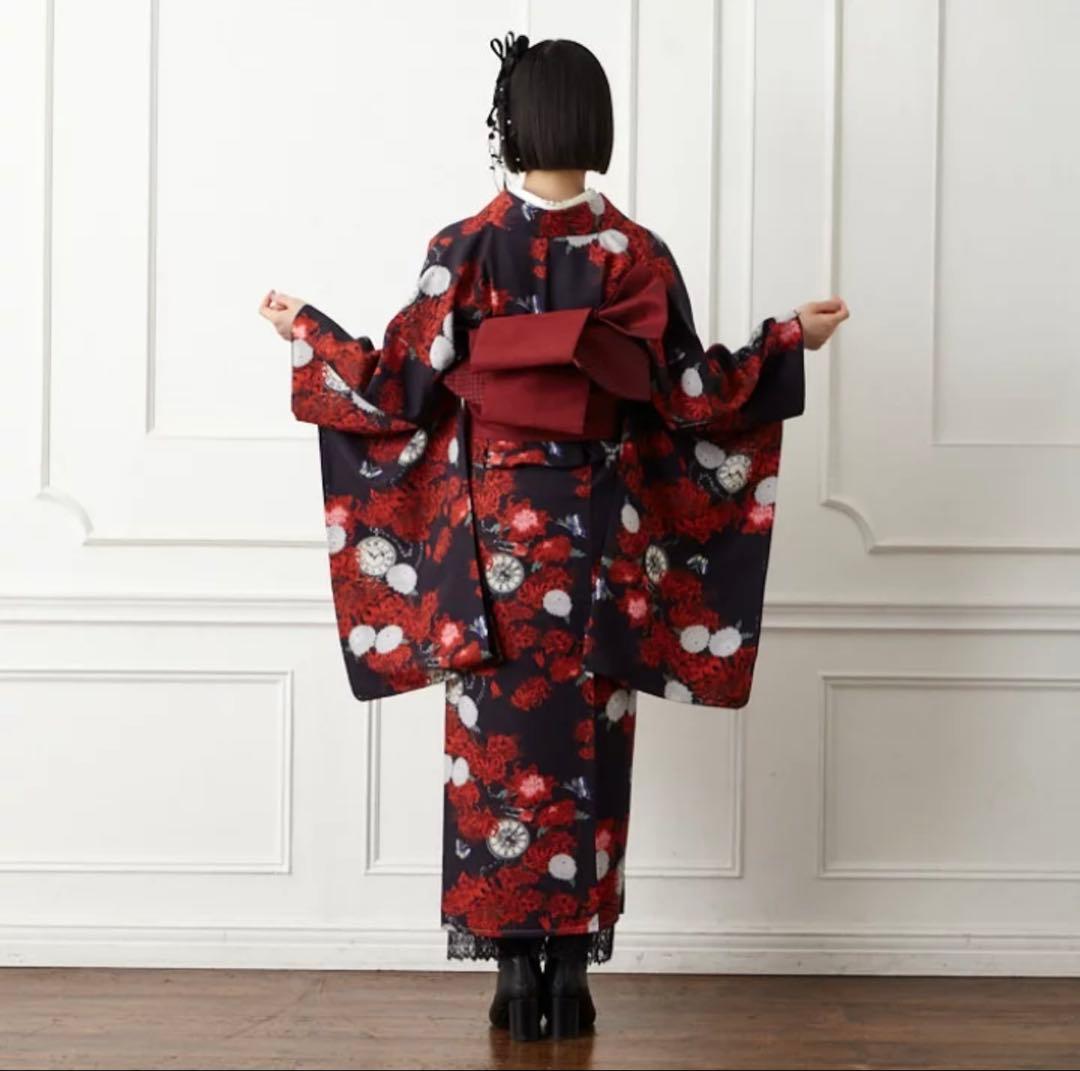 ふりふ　小紋単品「TIME SLIP」　二尺袖