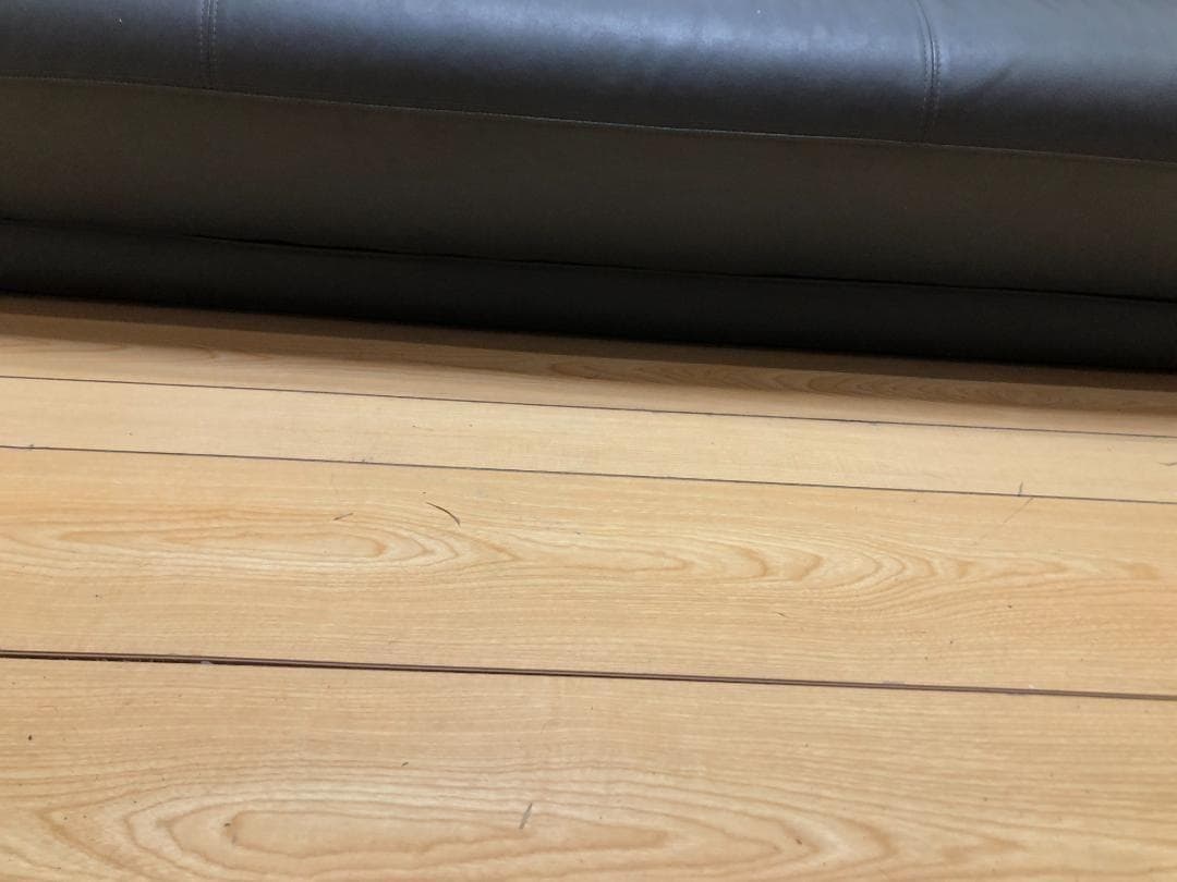 送料無料 3人掛け ソファ 合成皮革 ダークグレー 木製肘掛 75032-1-