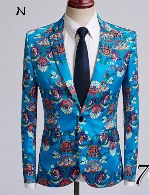 超歓迎 メンズ花柄ジャケットコートメンズ男性用スーツコート