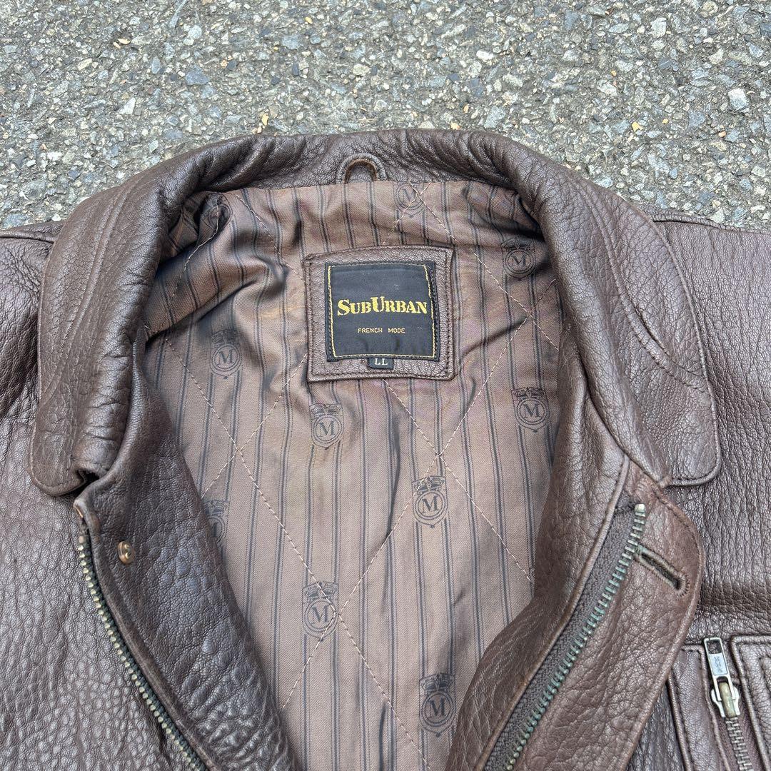 【短丈】90s vintage 短丈LL レザージャケット ブラウン ノームコア 【短丈】90s vintage 短丈LL レザージャケット ブラウン ノームコア