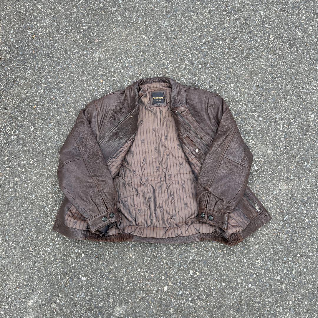 【短丈】90s vintage 短丈LL レザージャケット ブラウン ノームコア 【短丈】90s vintage 短丈LL レザージャケット ブラウン ノームコア
