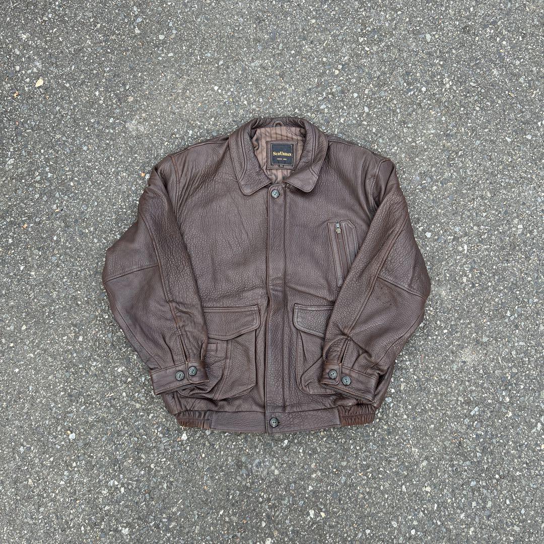 【短丈】90s vintage 短丈LL レザージャケット ブラウン ノームコア 【短丈】90s vintage 短丈LL レザージャケット ブラウン ノームコア
