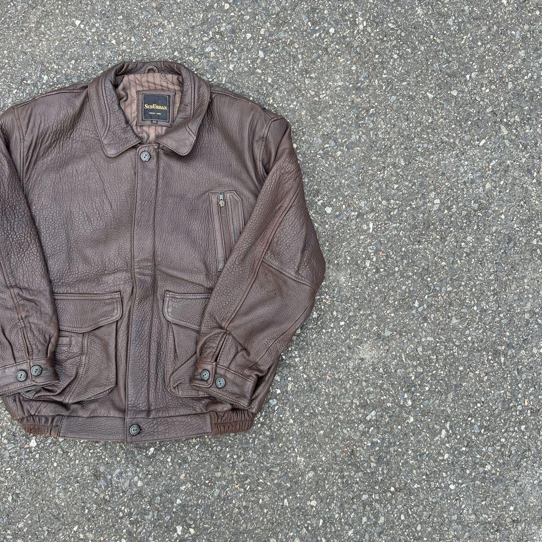 【短丈】90s vintage 短丈LL レザージャケット ブラウン ノームコア 【短丈】90s vintage 短丈LL レザージャケット ブラウン ノームコア