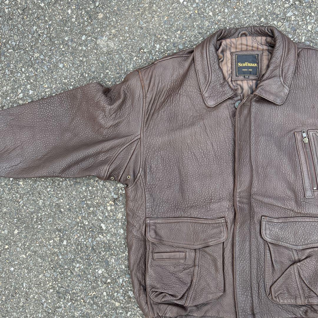 【短丈】90s vintage 短丈LL レザージャケット ブラウン ノームコア 【短丈】90s vintage 短丈LL レザージャケット ブラウン ノームコア