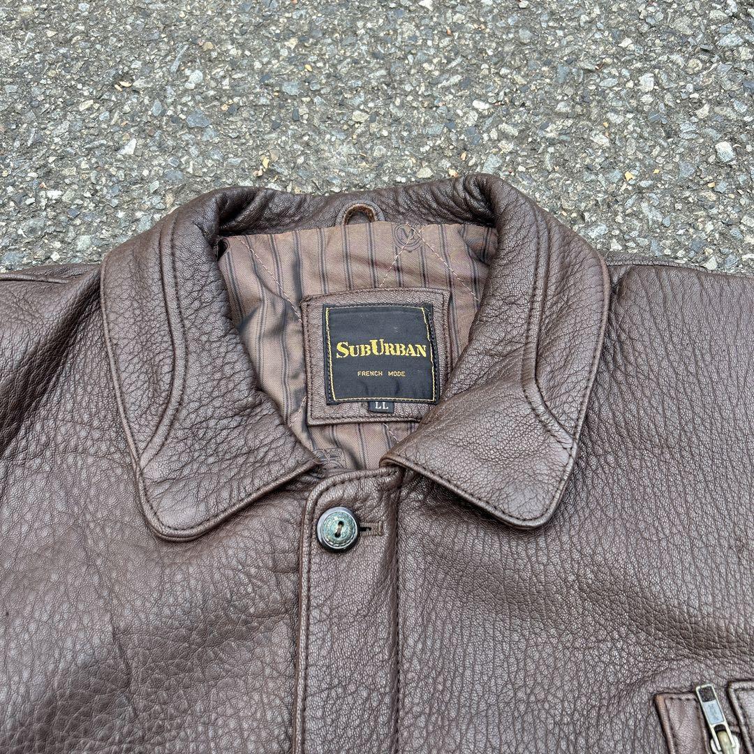 【短丈】90s vintage 短丈LL レザージャケット ブラウン ノームコア 【短丈】90s vintage 短丈LL レザージャケット ブラウン ノームコア