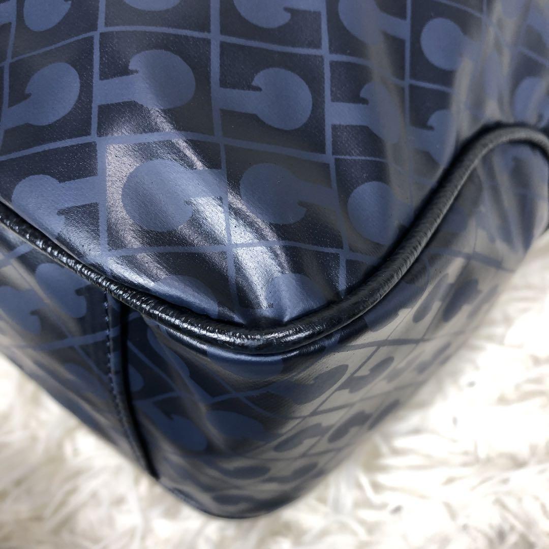 ⭐️新品未使用⭐️ ゲラルディーニ　ソフティ　ハンドバッグ　総柄　金金具　ネイビー 美品 ゲラルディーニ ハンドバッグ ソフティ ネイビー ゴールド