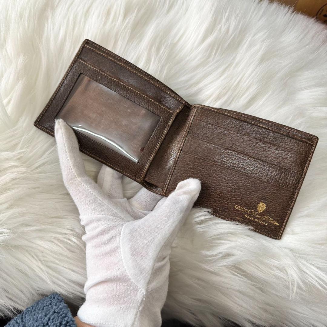 GUCCI 2ツ折財布GGスプリームPVCベージュメンズ