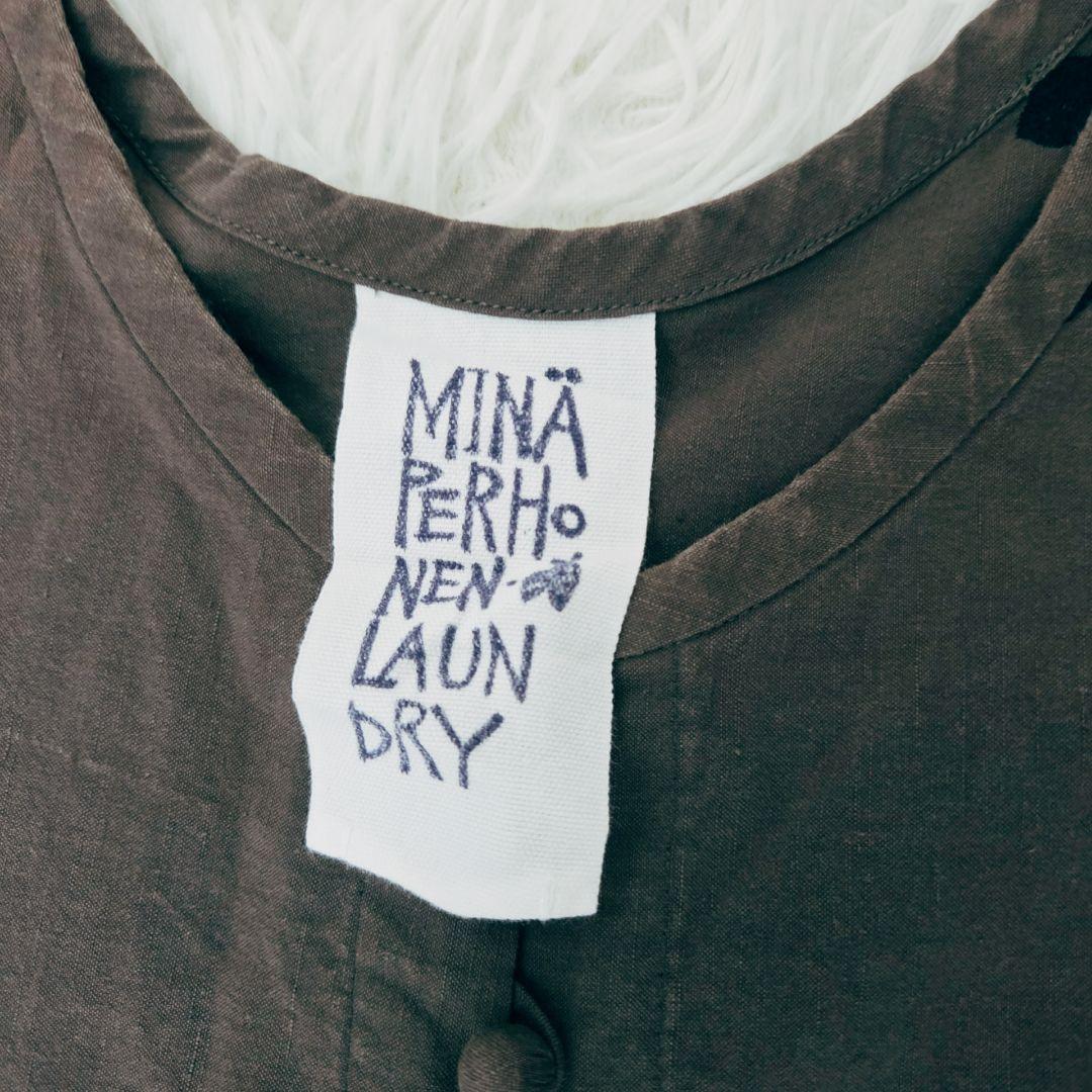 希少　ミナペルホネンランドリー　ワンピース　刺繍　リネン　オーバーサイズ