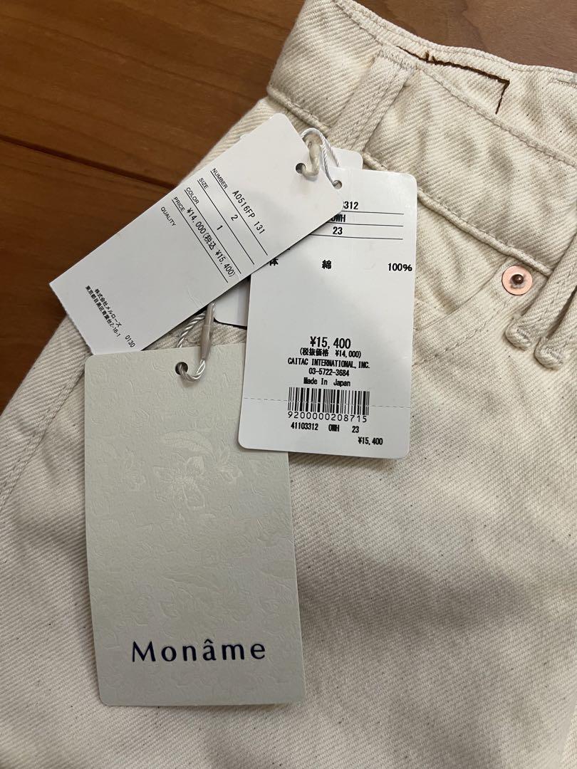 春　夏　新品タグ付き　Moname モナーム　デニム　オフホワイト　23インチ
