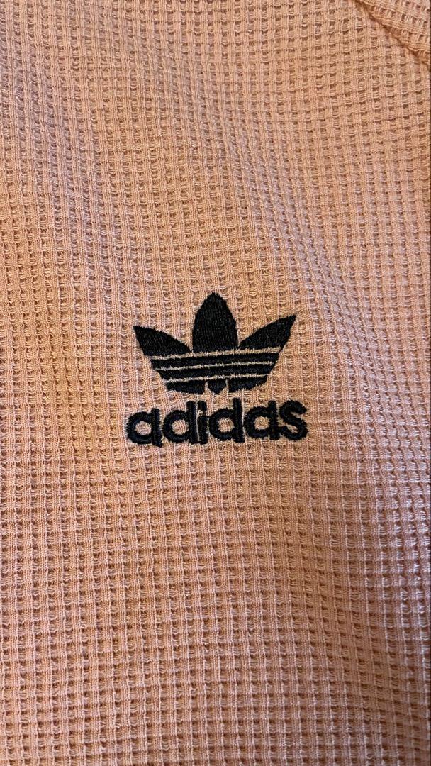 adidas オレンジ ポロシャツ　ワッフル　Tシャツ