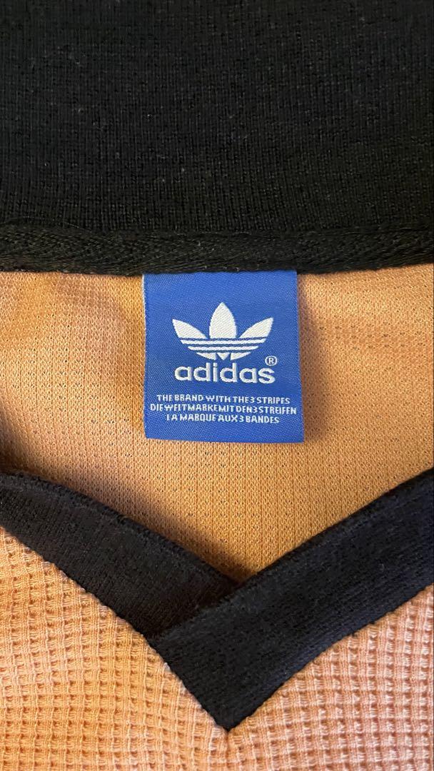 adidas オレンジ ポロシャツ　ワッフル　Tシャツ