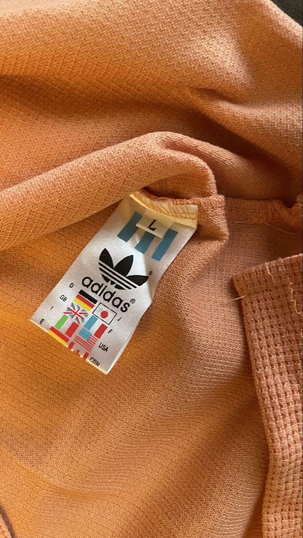 adidas オレンジ ポロシャツ　ワッフル　Tシャツ
