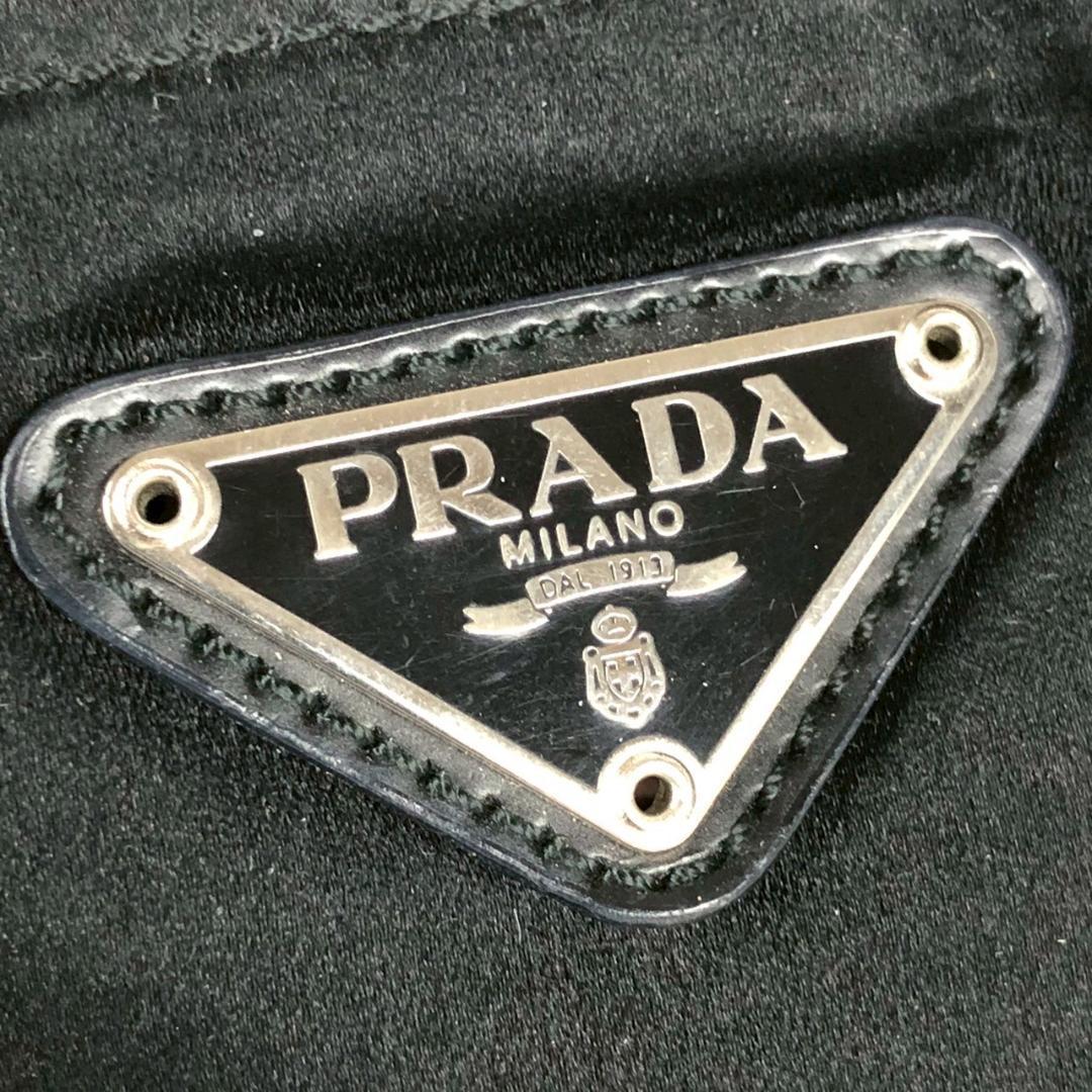 PRADA プラダ ナイロン ロゴプレート ポーチ ブラック ブランド