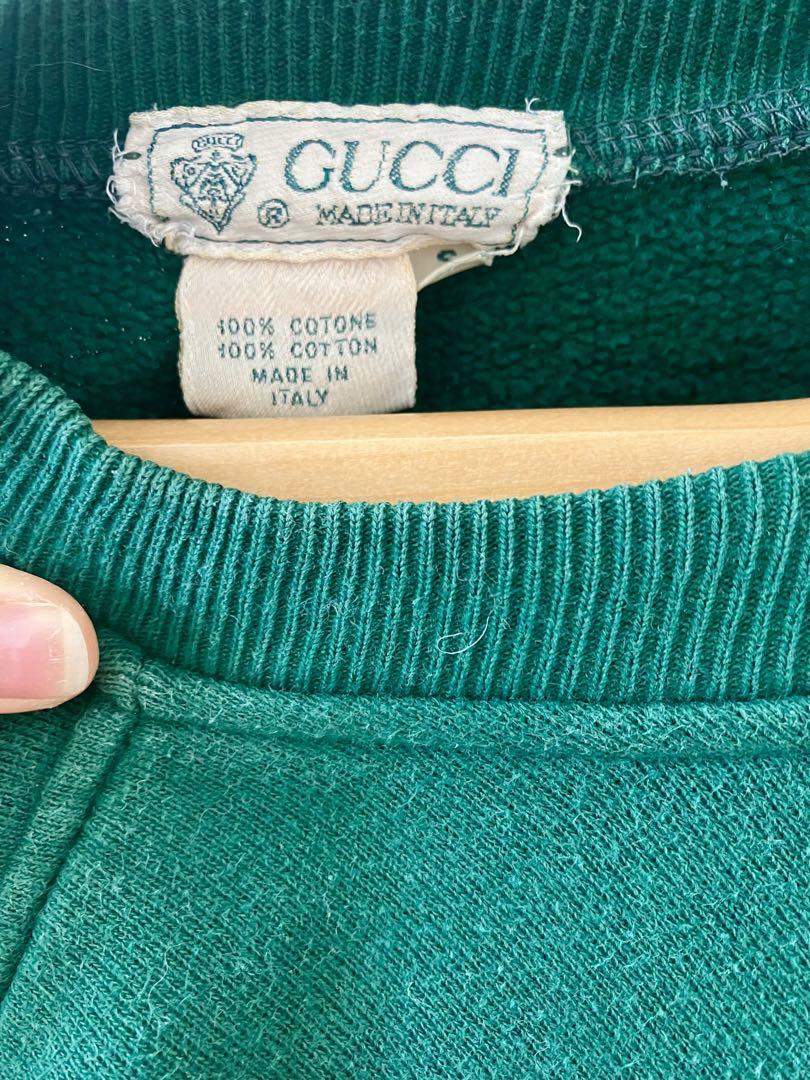 【GUCCI】スウェット(S) ヴィンテージ　古着　グリーン