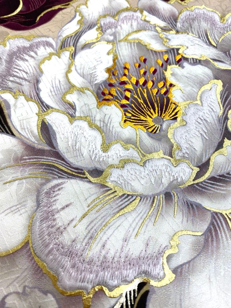 振袖 豪華 刺繍 金彩 牡丹 紋意匠 身丈177cm 撥水加工済 トールサイズ