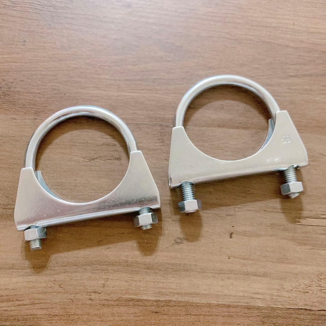 マフラーUボルトクランプ 57 mm径エキゾーストテールパイプ用 排気Uクランプ