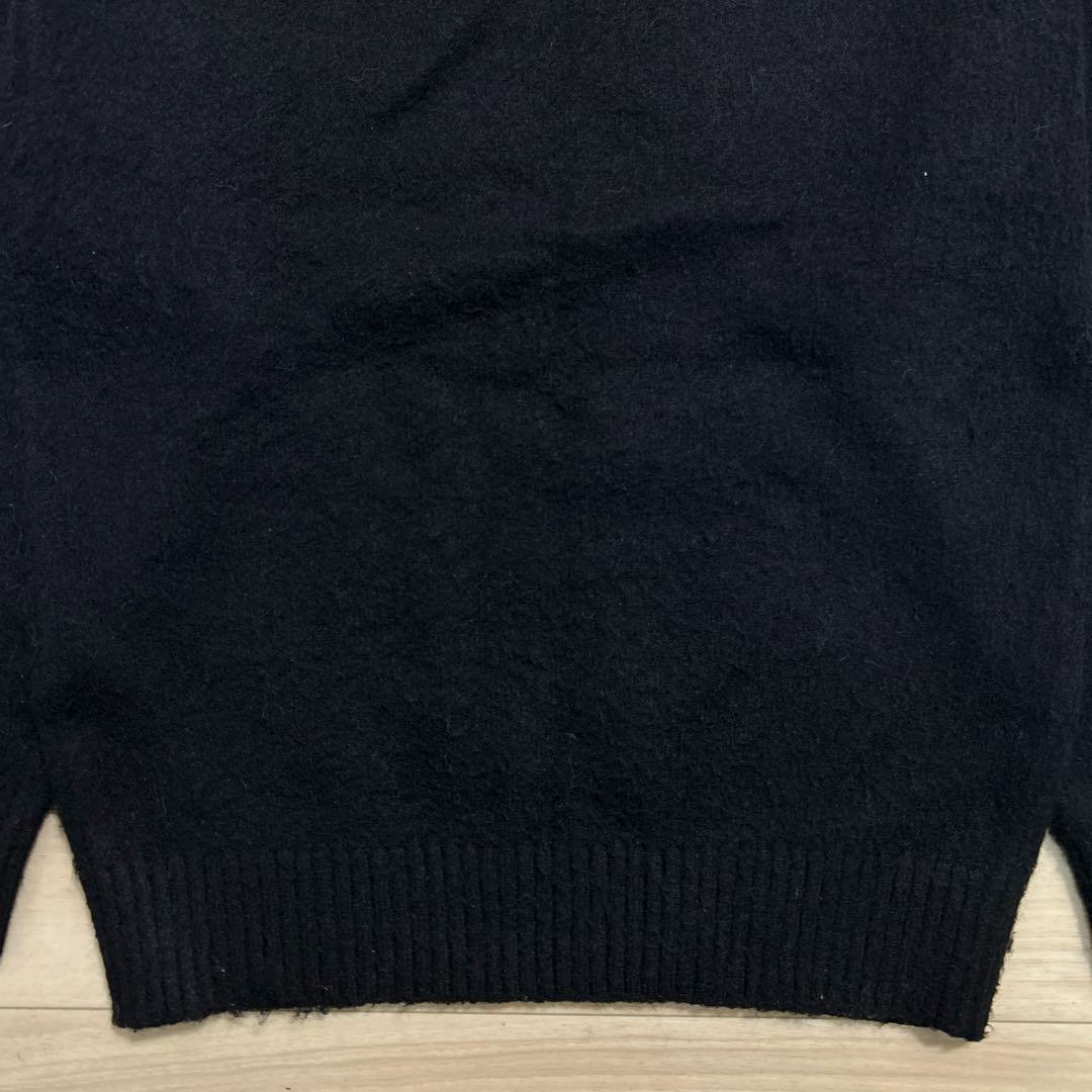 FRED PERRY×BEAMS 別注 フラッフィー クルーネックニット 黒 S FRED PERRY×BEAMS 別注 フラッフィー クルーネックニット 黒 S