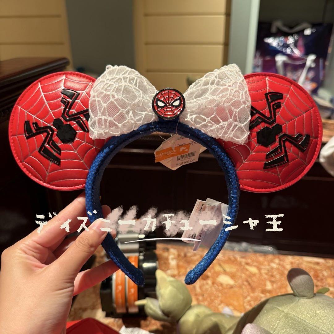 香港ディズニー★スパイダーマン リボンカチューシャ 香港ディズニー カチューシャ スパイダーマンミニー マーベル
