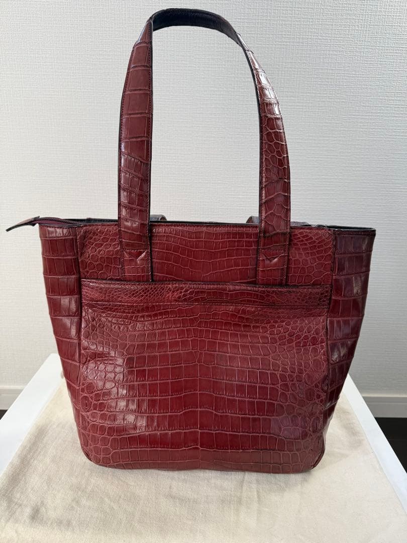 バーガンディ クロコダイル　トートバッグ