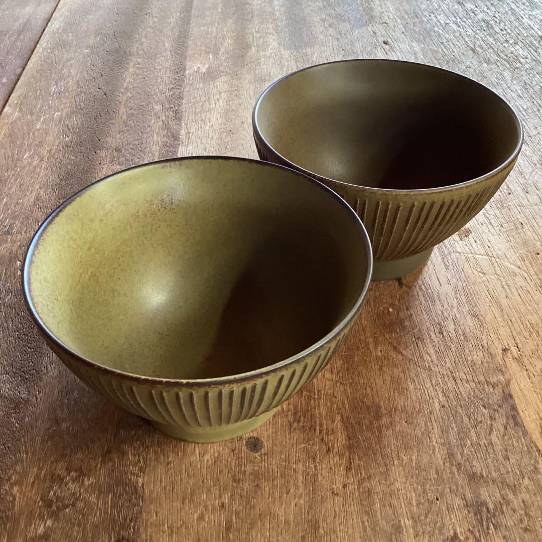新作‼︎   新品未使用美濃焼千段十草わびよもぎごはん茶碗ペア
