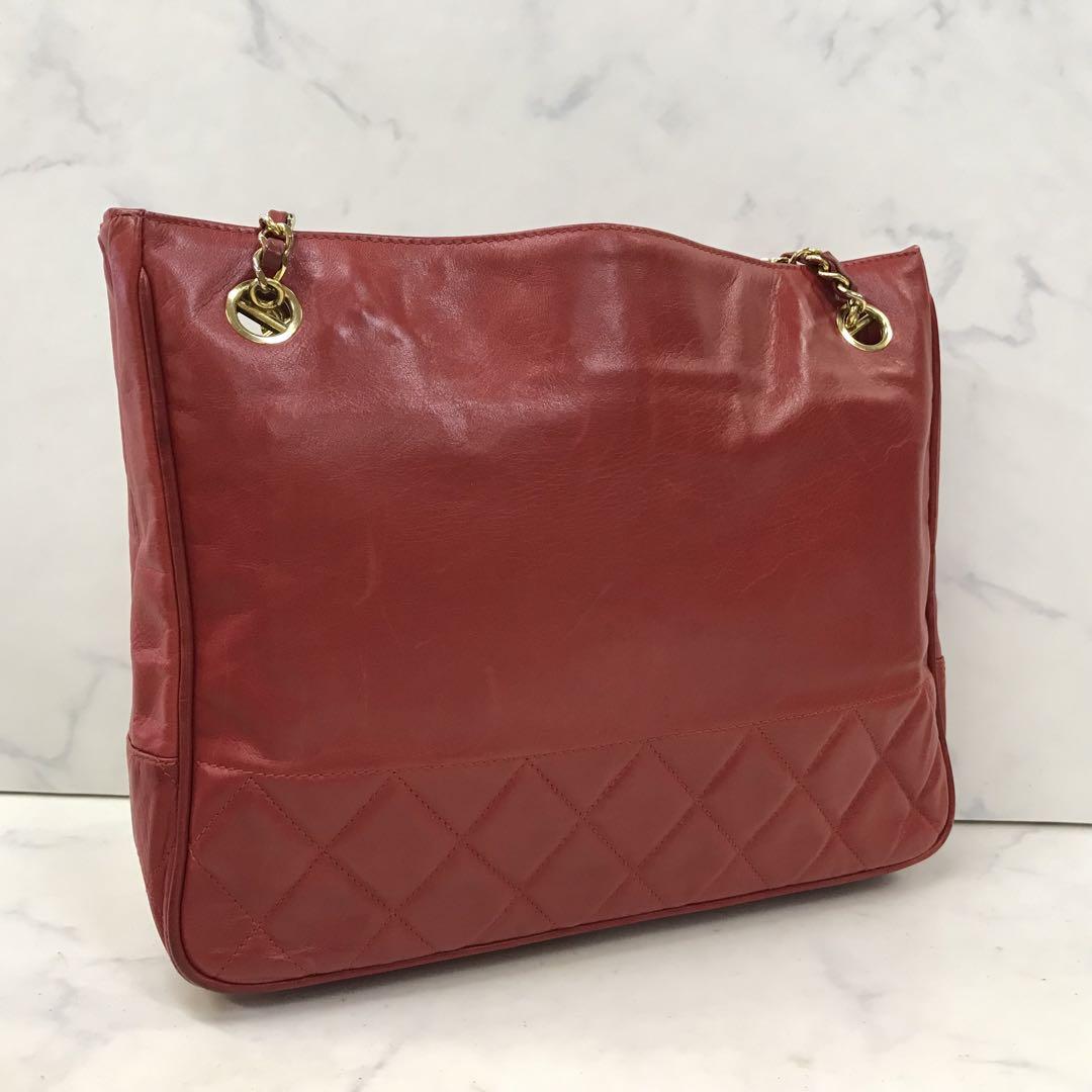 良品◇ CHANEL ショルダーバッグ マトラッセ レッド 付属品付き