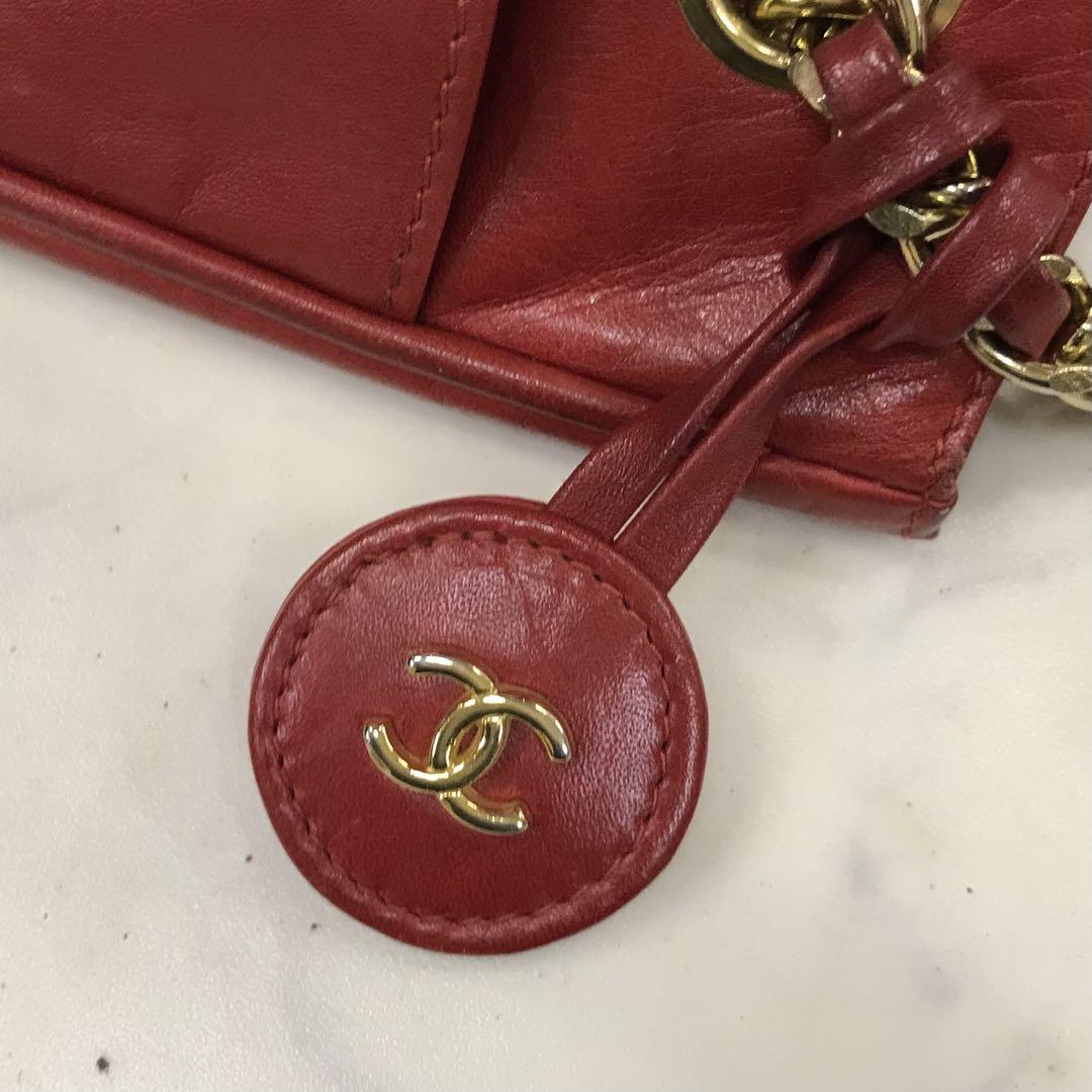 良品◇ CHANEL ショルダーバッグ マトラッセ レッド 付属品付き