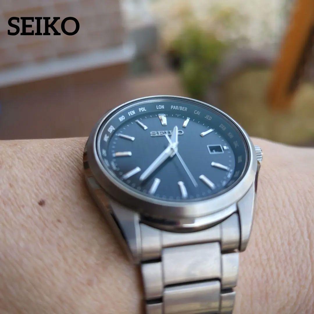【SEIKO 】セレクション/電波ソーラー/ 7B75−0AA0/文字盤 黒