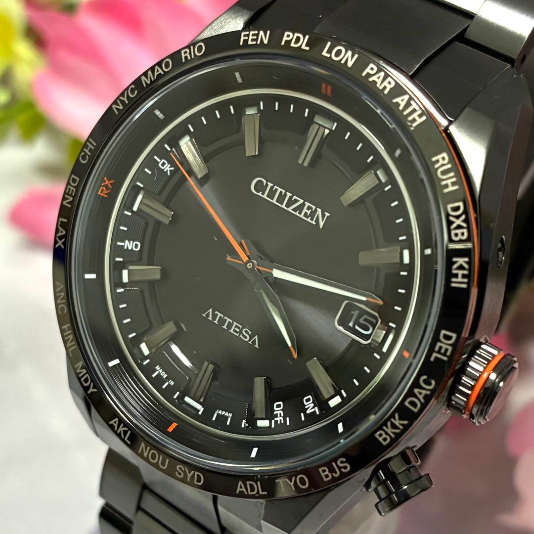 シチズン アテッサ ブラックチタン ソーラー電波Citizen