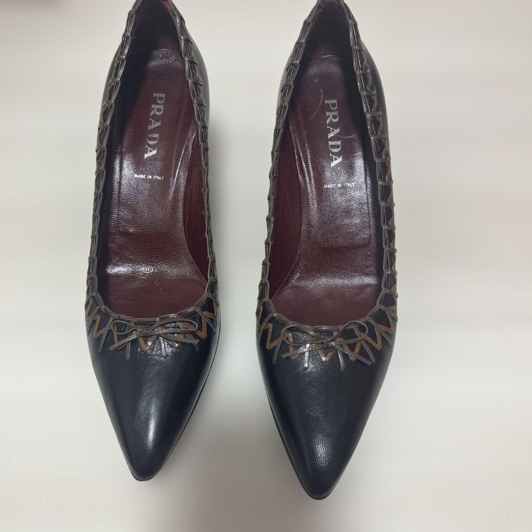 美品　PRADA　プラダ　パンプス　24,5㎝~25,0㎝　黒　替えゴム付き コメ兵｜プラダ PRADA パンプス｜PRADA｜レディースファッション