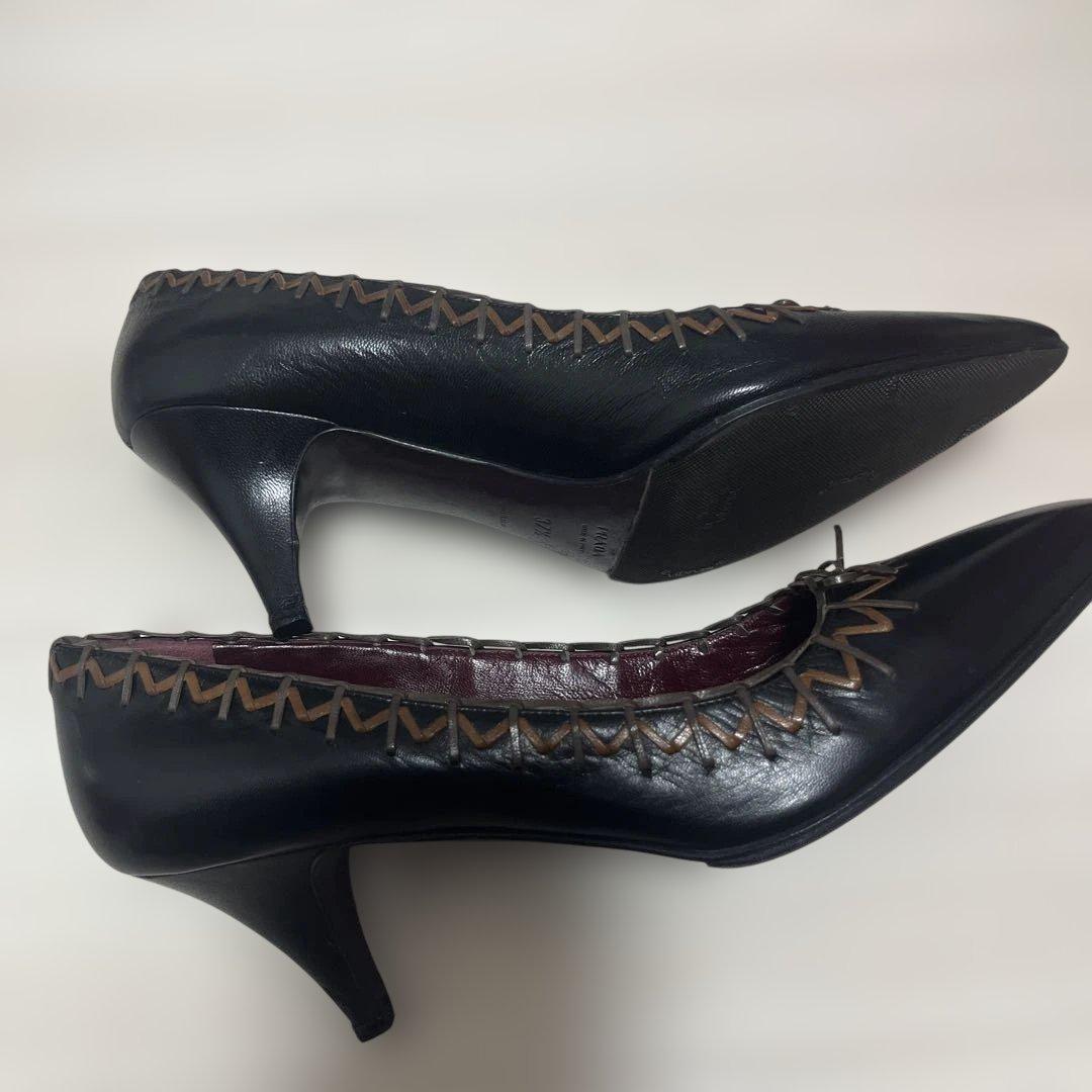 美品PRADA 黒 ポインテッドトゥ パンプス23.5センチ 美品PRADA 黒 ポインテッドトゥ パンプス23.5センチ 靴