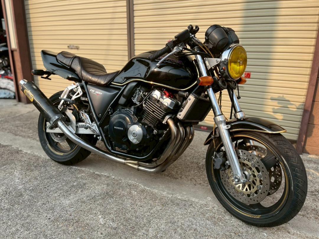 大阪堺発　CB400SF　NC31　黒　マーシャル　社外マフラー　ハンドル