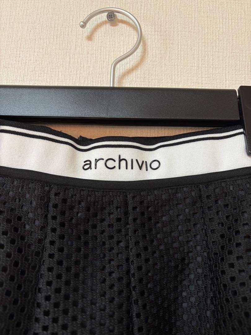 【新品未使用】archivio メッシュ黒　スカート