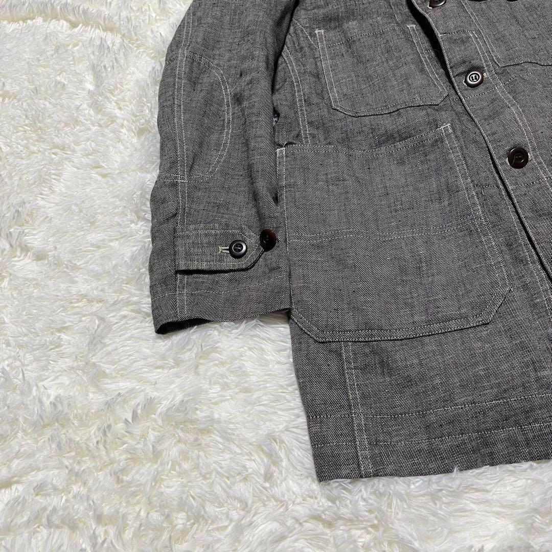 麻100%　COMME des GARCONS　ジャケット　大きめ　裏地　総柄