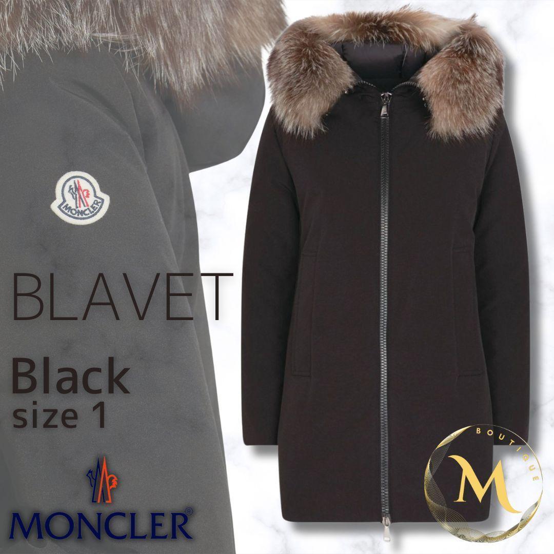 未使用☆MONCLER BLAVET フォックスファー TG1 ブラック色 L