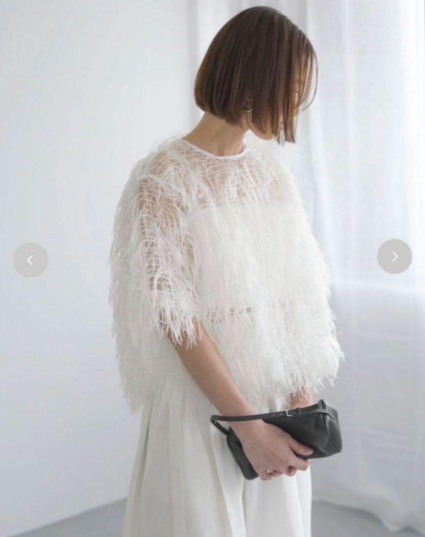 roughlow airy fringe sheertops　白